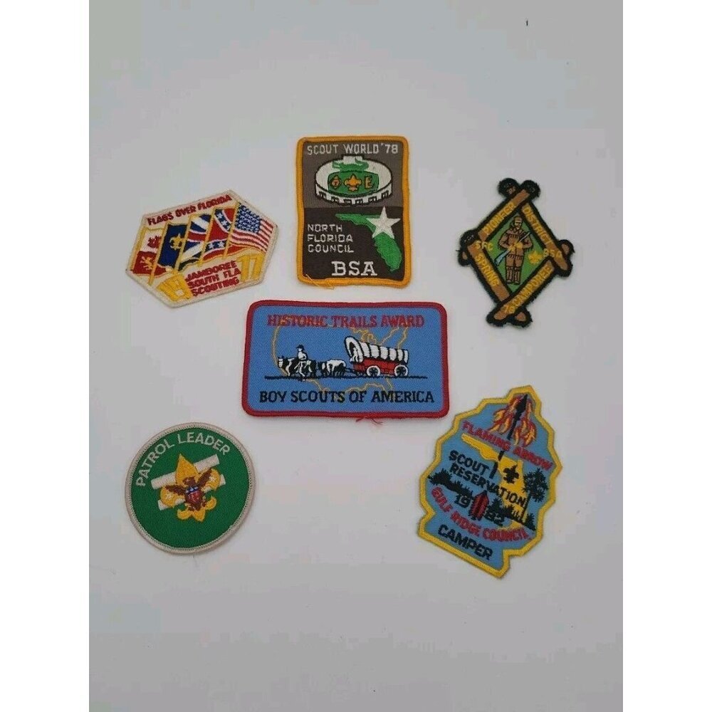 Vintage Florida Boy Scout patches 1970s Lot Of 6‎ Jamboree Gulf Ridge Pioneer